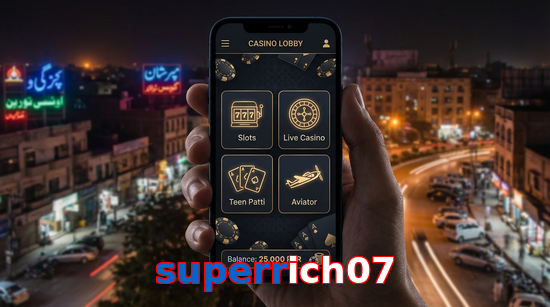 Main screen of Superrich07 app page for PK players