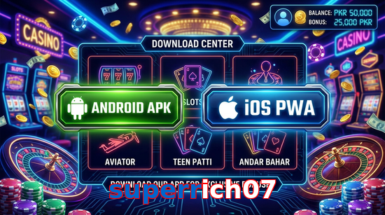 Main screen of Superrich07 download page for PK players
