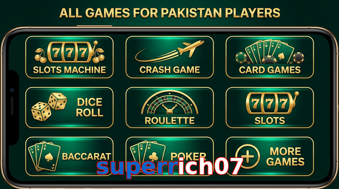 Main screen of Superrich07 games page for PK players