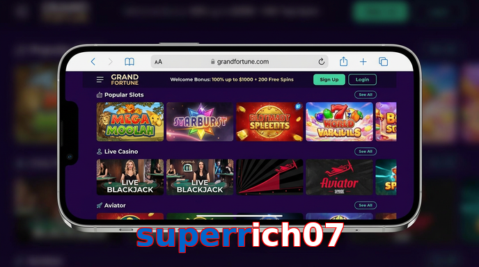 Main screen of Superrich07 ios page for PK players